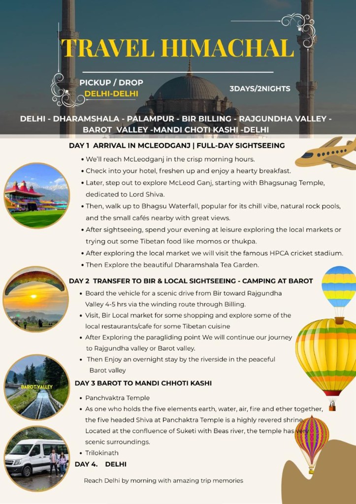 Travel Himachal itinerary
